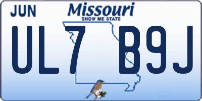MO license plate UL7B9J