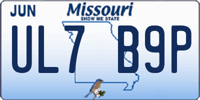 MO license plate UL7B9P