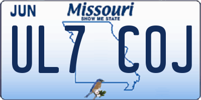 MO license plate UL7C0J