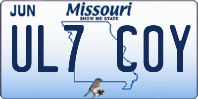 MO license plate UL7C0Y