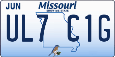 MO license plate UL7C1G