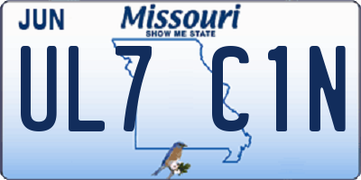 MO license plate UL7C1N