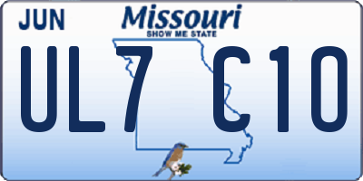 MO license plate UL7C1O
