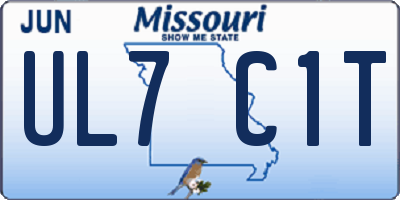MO license plate UL7C1T