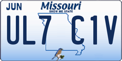 MO license plate UL7C1V