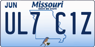 MO license plate UL7C1Z