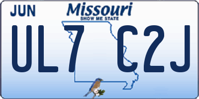 MO license plate UL7C2J