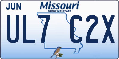 MO license plate UL7C2X