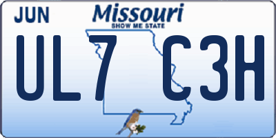 MO license plate UL7C3H