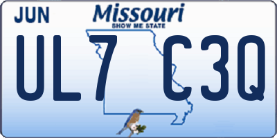 MO license plate UL7C3Q