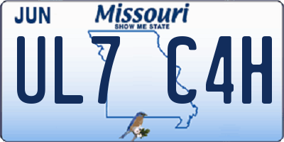 MO license plate UL7C4H