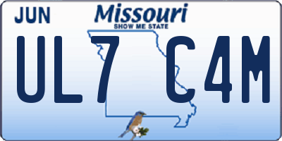 MO license plate UL7C4M