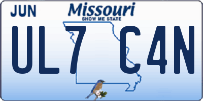 MO license plate UL7C4N