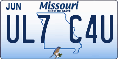 MO license plate UL7C4U