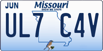 MO license plate UL7C4V