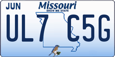 MO license plate UL7C5G