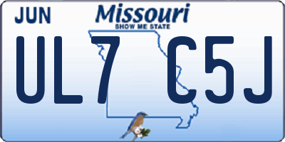 MO license plate UL7C5J