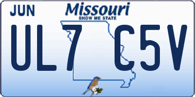 MO license plate UL7C5V