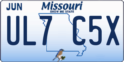 MO license plate UL7C5X