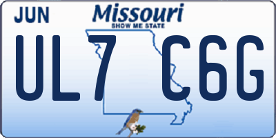 MO license plate UL7C6G