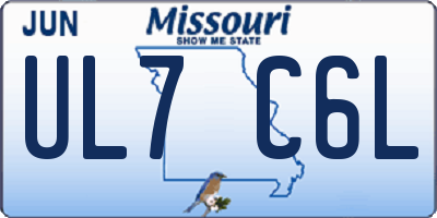 MO license plate UL7C6L