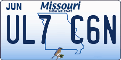 MO license plate UL7C6N