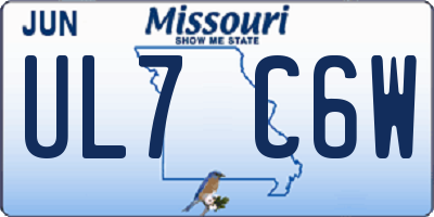 MO license plate UL7C6W