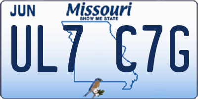 MO license plate UL7C7G