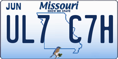 MO license plate UL7C7H