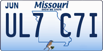 MO license plate UL7C7I
