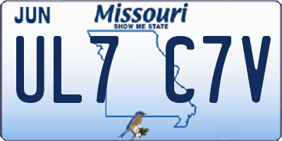MO license plate UL7C7V
