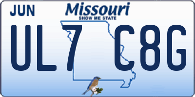 MO license plate UL7C8G