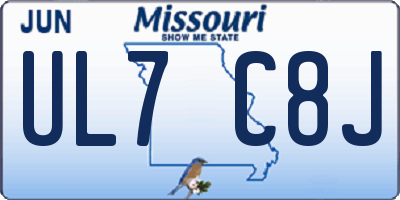 MO license plate UL7C8J