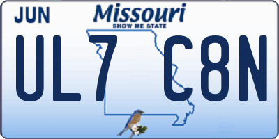 MO license plate UL7C8N