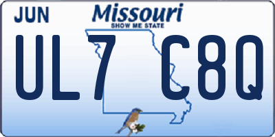 MO license plate UL7C8Q