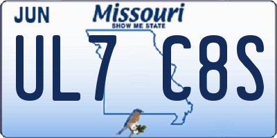 MO license plate UL7C8S