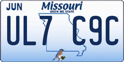 MO license plate UL7C9C