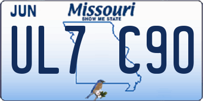 MO license plate UL7C9O