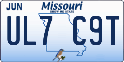 MO license plate UL7C9T
