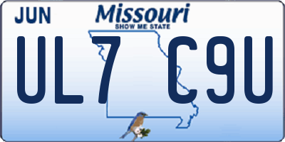 MO license plate UL7C9U