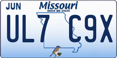 MO license plate UL7C9X