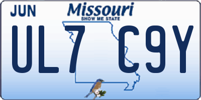 MO license plate UL7C9Y