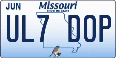 MO license plate UL7D0P