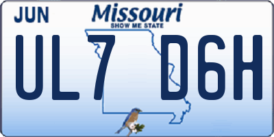 MO license plate UL7D6H