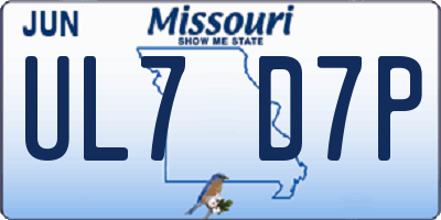 MO license plate UL7D7P