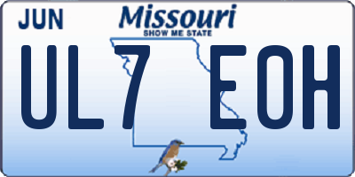 MO license plate UL7E0H