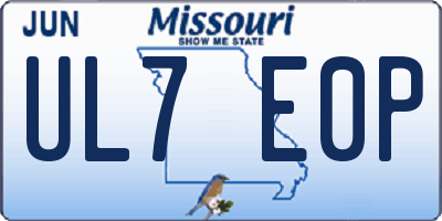 MO license plate UL7E0P