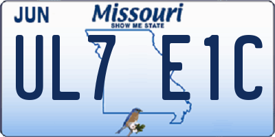 MO license plate UL7E1C