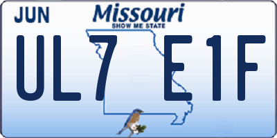 MO license plate UL7E1F