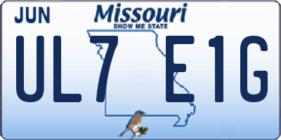 MO license plate UL7E1G